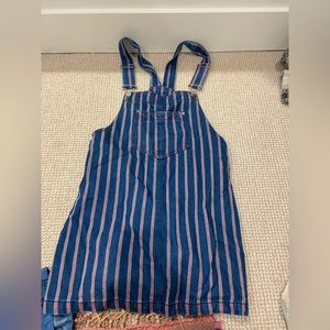 BDG Urban Outfitters Blue and Pink Striped Denim Mini Dress